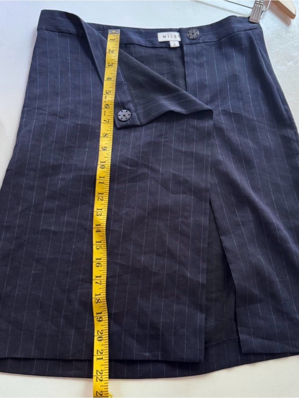 Miista Black Pinstripe Midi Dorina Skirt - Picture 4 of 5